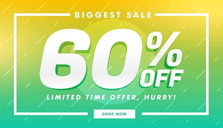 weekend special sale banner design in green and yellow color