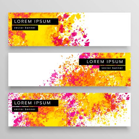 abstract watercolor web banner design background vectorのイラスト素材
