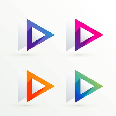 elegant triangle symbol banner setのイラスト素材
