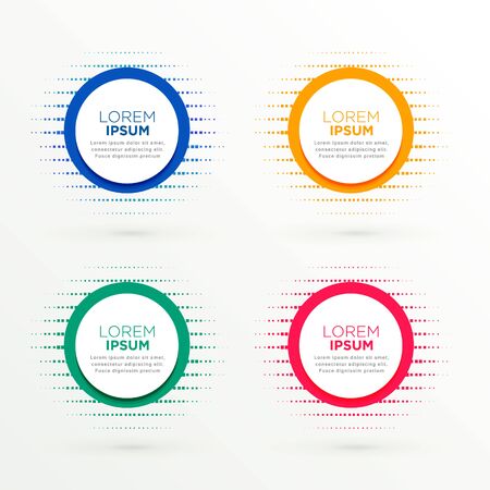 circular banners set in halftone styleのイラスト素材