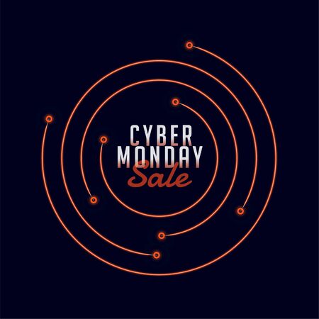cyber monday sale stylish background with circular linesのイラスト素材