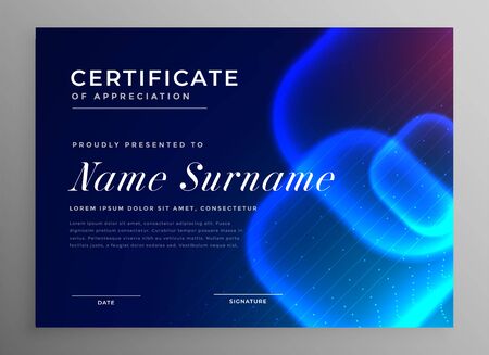blue technology style innovation certificate of appreciationのイラスト素材