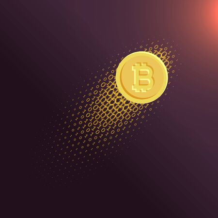 digital internet currency bitcoin vector backgroundのイラスト素材