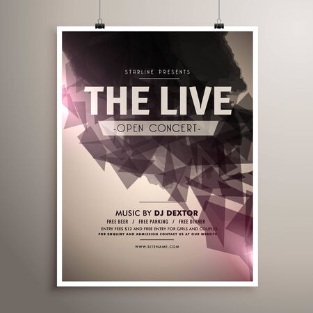 elegrant live concert music flyer brochure templateのイラスト素材
