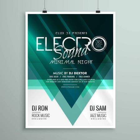 beautiful electro club party flyer template designのイラスト素材