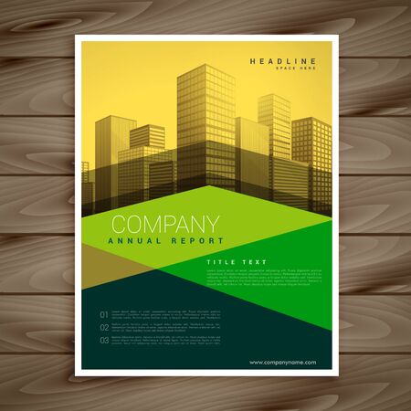 modern yellow and green business brochure template designのイラスト素材