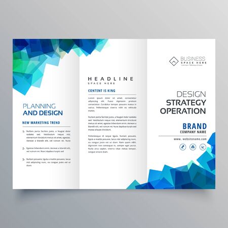 modern business trifold brochure design template design illustrationのイラスト素材