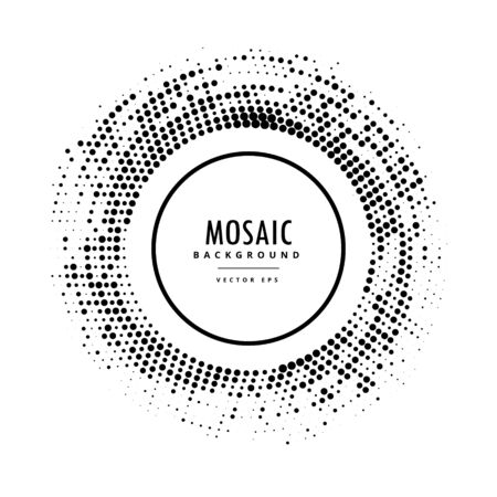 halftone mosaic frame in blackのイラスト素材