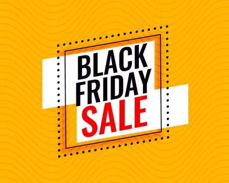 stylish black friday sale frame on yellow backgroundのイラスト素材