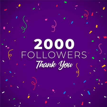 2000 followers network of social mediaのイラスト素材