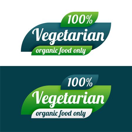 vegetarian logo icon symbol for vegan foodのイラスト素材