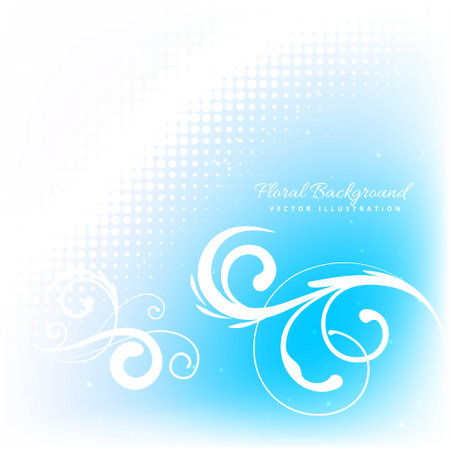 florals in blue backgorundのイラスト素材