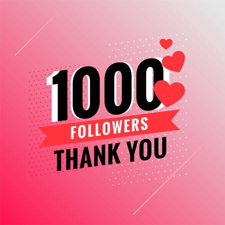 1000 followers thank you template designのイラスト素材