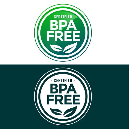 BPA free label in green and flat styleのイラスト素材