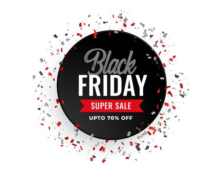 black friday sale celebration confetti bannerのイラスト素材