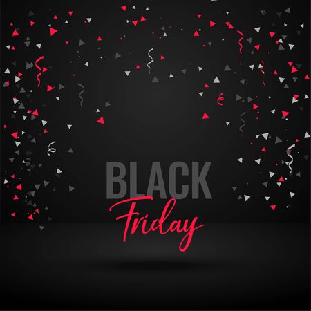 black friday celebration background with confettiのイラスト素材
