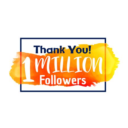 1 million followers success thank you for social networkのイラスト素材