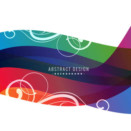 colorful wavy background with floral elementのイラスト素材