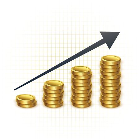 rising prices for gold concept chartのイラスト素材