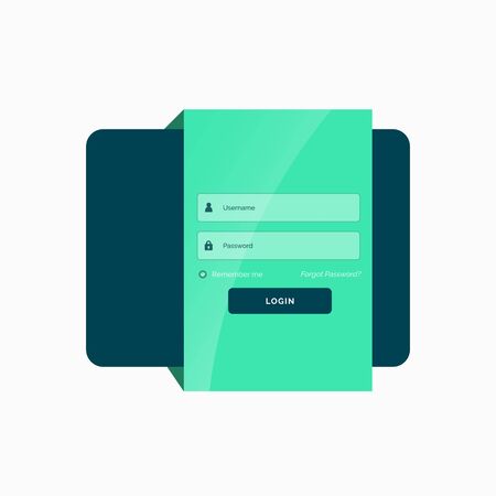 flat green login user interface template designのイラスト素材