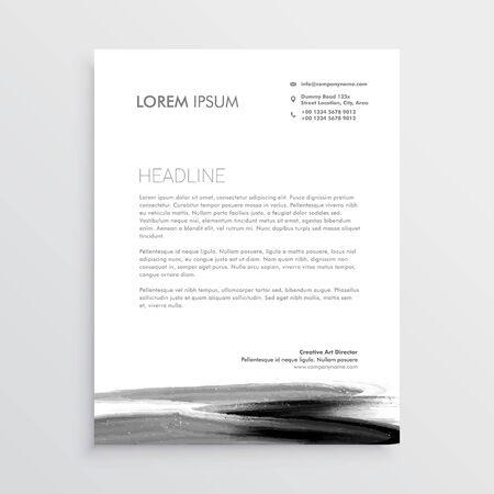 abstract letterhead template design with paint strokeのイラスト素材
