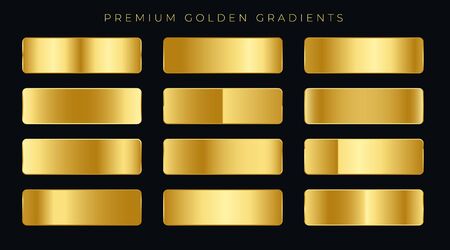 premium golden gradients swatches setのイラスト素材