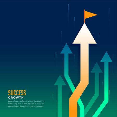 business leading arrow with flagのイラスト素材