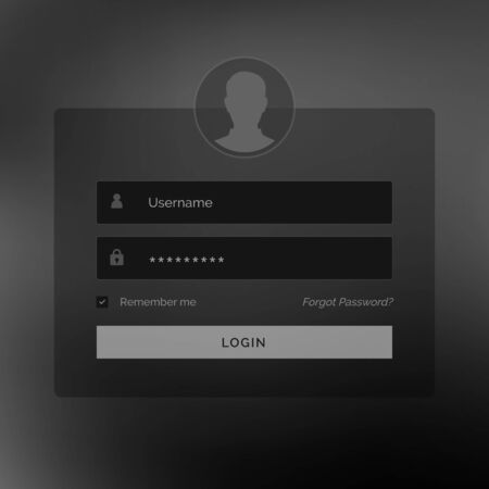 dark black login form design with creative uiのイラスト素材