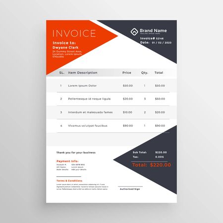 invoice template design for your company businessのイラスト素材