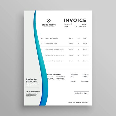 elegant clean business invoice professional templateのイラスト素材