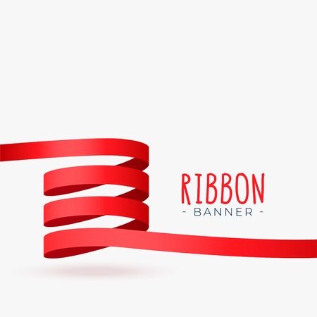 red ribbon loop banner designのイラスト素材