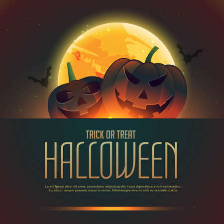 pumpkins of halloween background posterのイラスト素材