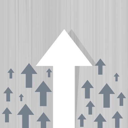 rising white arrow business background vector illustration