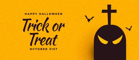 halloween banner with ghost and scary batsのイラスト素材