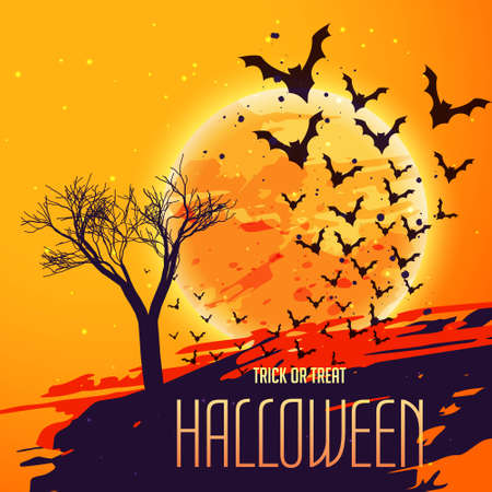 halloween celebration background with flying batsのイラスト素材