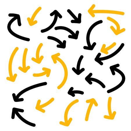 hand drawn bold lines arrows collection setのイラスト素材