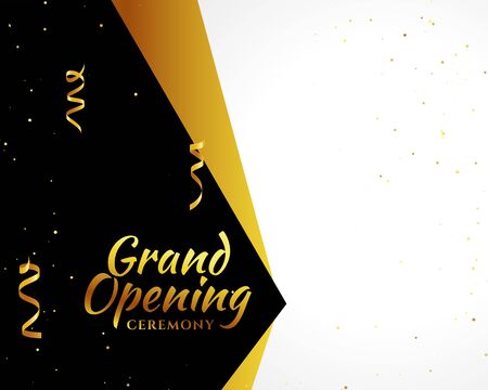grand opening golden banner with text spaceのイラスト素材