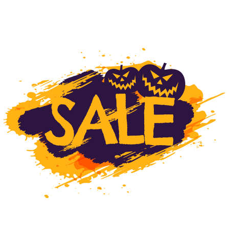 halloween sale banner with pumpkinsのイラスト素材