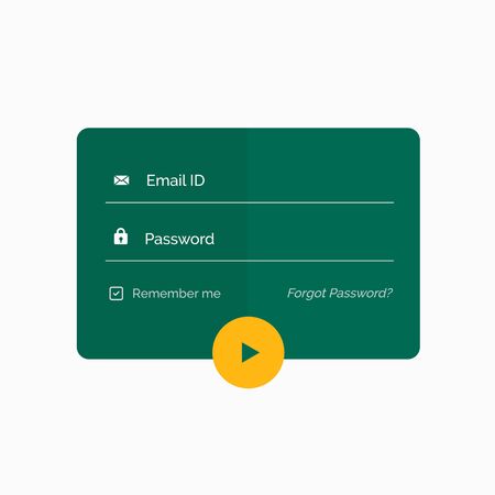 modern flat green login form ui template designのイラスト素材