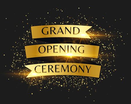 grand opening ceremony golden invitation backgroundのイラスト素材