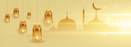 islamic eid festival or ramadan kareem banner designのイラスト素材