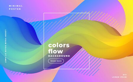 stylish abstract flyid 3d wave backgroundのイラスト素材