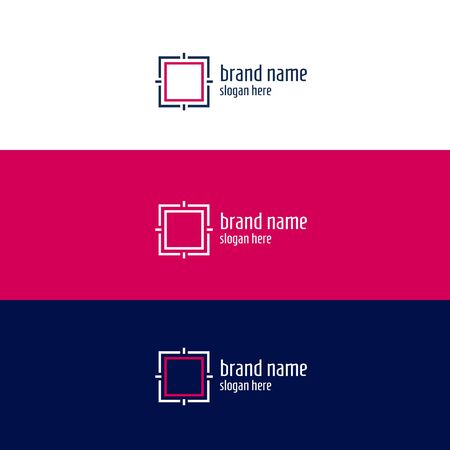 minimal geomertic square concept design vector illustrationのイラスト素材