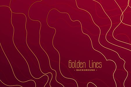 luxury red background with golden contour linesのイラスト素材