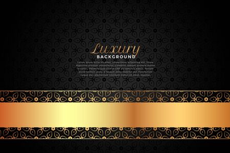 luxury black and gold pattern in ornamental styleのイラスト素材