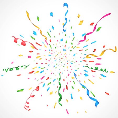 confetti and serpentine explosion burst backgroundのイラスト素材