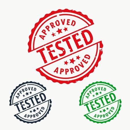 approved and tested stamp setのイラスト素材