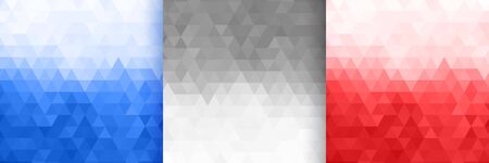 triangle pattern set in three colors designのイラスト素材