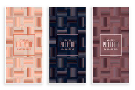 abstract horizontal and vertical lines pattern banners setのイラスト素材