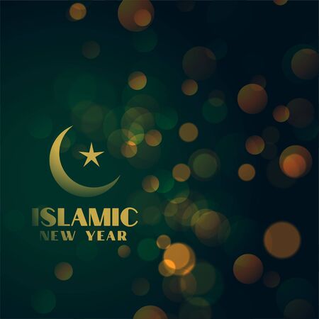 beautiful islamic new year bokeh background designのイラスト素材